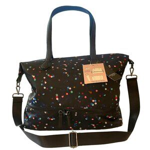 Mondani Weekender Tote Holds Sneakers & Yoga Mat Gym Bag Polka Dot NWT